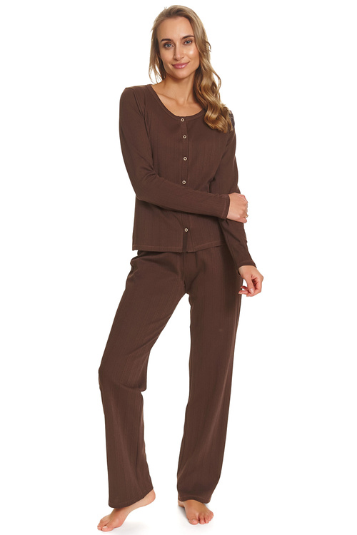 Doctor Nap PM.7443 piżama damska z zatrzaskami choco