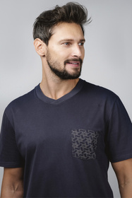 Nocna piżama Italian Fashion Diaz kr.r. kr.sp. granat/druk