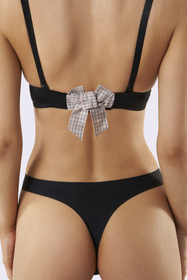 Akcesoria do biustonosza zapięcie Julimex BA-19 kokarda na zapięcie 3-rzędowa check