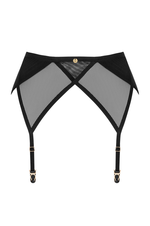Pas do pończoch niski Obsessive Nesari garter belt czarny 