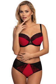 Biustonosz usztywniany Vena VB-446 czerwony-czarny