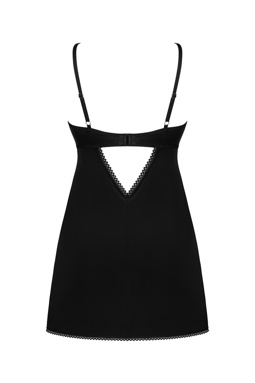 Nocna komplet koszulka + stringi Obsessive Rosenty chemise czarny