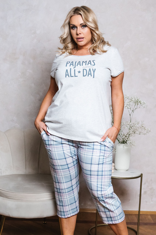 Nocna piżama Italian Fashion Glamour kr.r. sp.3/4 j.melanż/druk