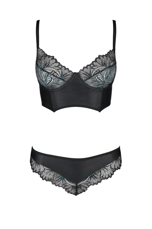 Nocna komplet biustonosz + stringi Passion Astrida bikini black 