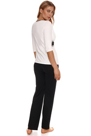 Lupo 347 Nocna piżama, ecru-czarny