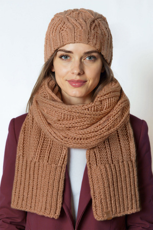 Komplet czapka+szalik Vivisence 70112Kmpl beżowy