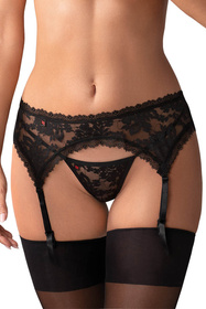 Obsessive Catia garter belt Pas do pończoch niski, czarny