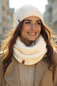 Czapka Vivisence 70115 ecru