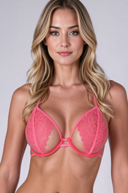 Komplet biustonosz + stringi Passion Resilque set tomato red