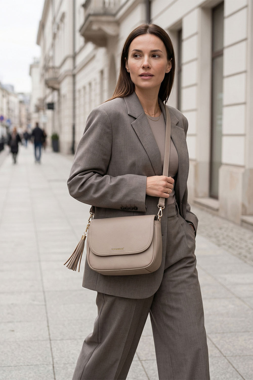 Vivisence T0025 torebka na ramię z regulowanym paskiem beige