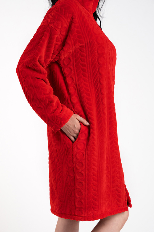 Szlafrok Italian Fashion Rena dł.r. czerwony