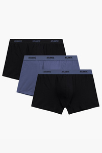Atlantic 3MH-0111 bokserki męskie 3-pack dopasowane, czarny/denim/czarny