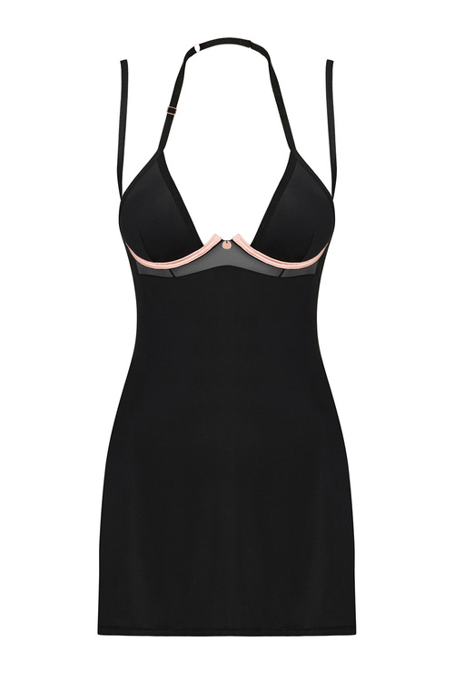 Nocna komplet koszulka + stringi Obsessive Selinne chemise czarny