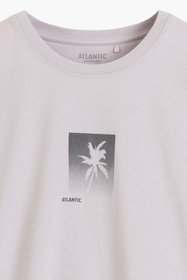 Atlantic NMP-398 piżama męska bawełna peach effect lawenda/grafit