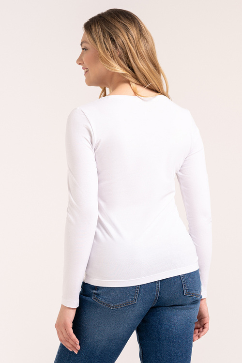 Moraj BD900-420-LV bluzka z długim rękawem V-neck white
