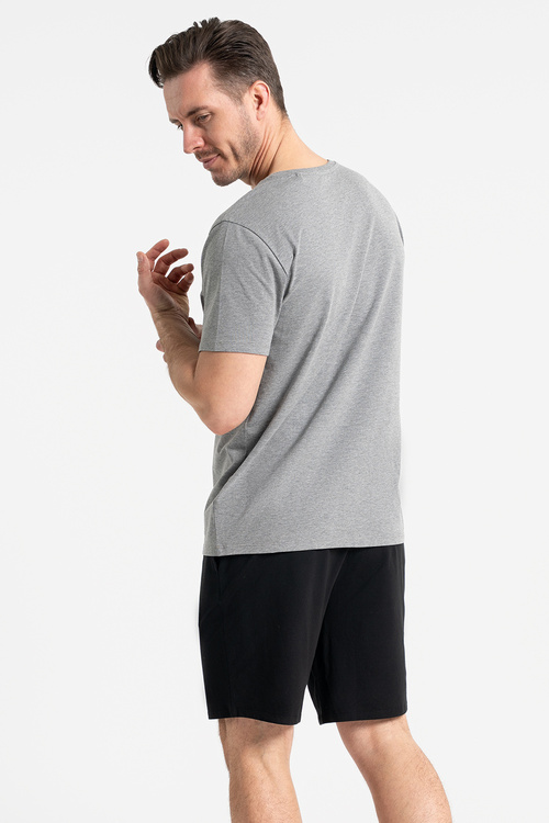Moraj PDM3700-006 piżama męska z guzikami krótki rękaw grey melange