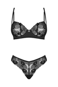 Nocna komplet biustonosz + figi Obsessive Serena Love 2-pcs set czarny