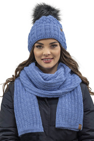 Komplet czapka+szalik+rękawiczki Vivisence 7015 Kmpl+R jeans