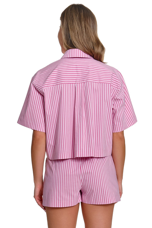 Doctor Nap PM.7425 piżama damska krótki rękaw guziki miami pink