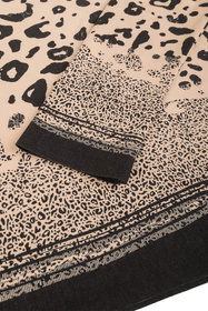 Vivisence 2061 piżama w panterkę z koronką czarno-beżowy