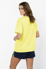 Italian Fashion Sidari kr.r. kr.sp. Nocna piżama, żółty/granat