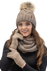 Vivisence 7014R Rękawiczki dzianinowe, beżowy