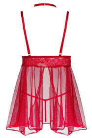 Beauty Night Milana koszulka babydoll z koronkową górą cherry