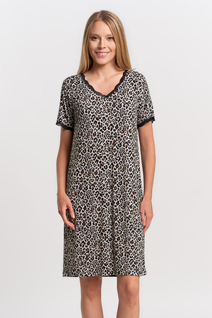 Moraj PDK2700-008 koszula nocna z wiskozy, krótki rękaw patt 1-cętki