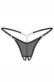 Obsessive Oxaria crotchless thong stringi otwarte black