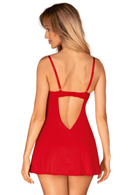 Nocna komplet koszulka + stringi Obsessive Ingridia chemise czerwony