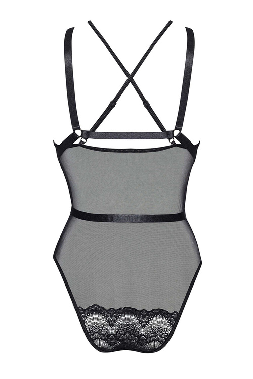 Beauty Night Blair teddy body koronkowe, głęboki dekolt black