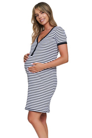 Doctor Nap TM.7539 Koszula nocna bawełniana z zatrzaskami, stripes