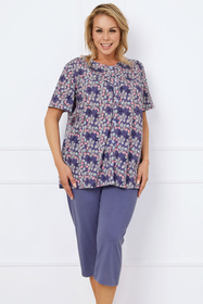 Nocna piżama Italian Fashion Bonaria kr.r. sp.3/4 druk/jeans