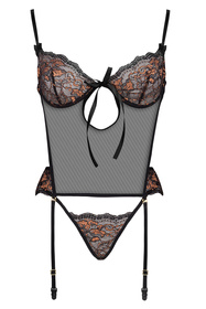 Beauty Night Goldie corset gorset z fiszbinami i podwiązkami black