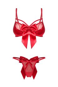 Obsessive Gifty Red 2 pcs set komplet biustonosz i stringi, red
