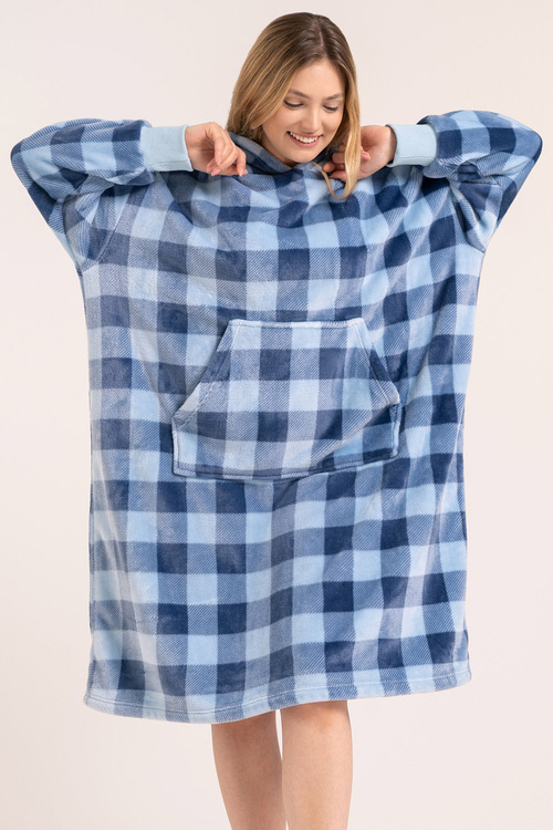 Moraj PDD3800-015 szlafrok z kapturem oversize, blue