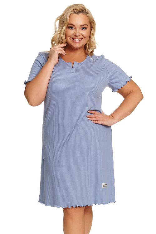Doctor Nap TB.7467 koszula nocna bawełniana, krótki rękaw sky blue