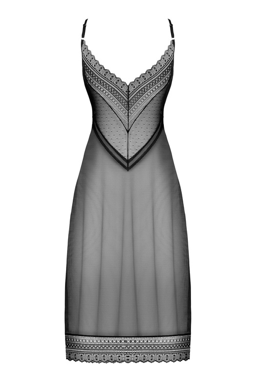 Obsessive Estiqua long chemise Nocna koszulka, czarny