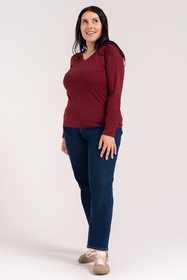 Moraj BD900-420-LV bluzka z długim rękawem V-neck wine red