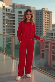 Komplet bluza+spodnie Vivisence 9205kmpl czerwony