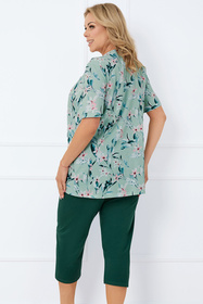 Piżama Italian Fashion Alwea kr.r. sp.3/4 druk/c.zielony
