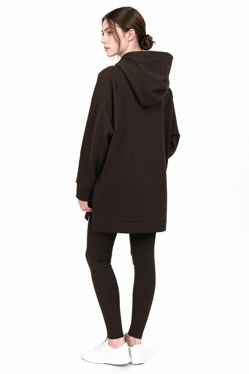 Vivisence 9207kmpl komplet bluza z kapturem, prążkowane legginsy brązowy