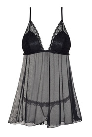 Komplet koszulka + stringi Beauty Night Lauren chemise BN6629 black