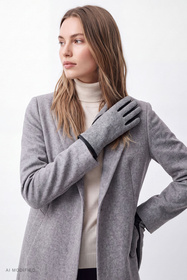 Vivisence 7221 rękawiczki dzianinowe z częścią skórzaną, grey-black