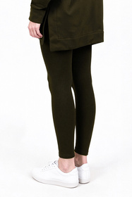 Vivisence 9106 legginsy prążkowane z bawełny zielony