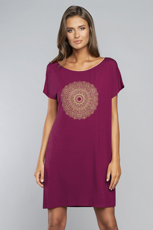 Italian Fashion Mandala kr.r. Nocna koszula, wino