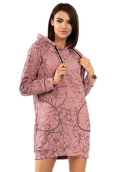 Reviver F5508 Sukienka klasyczna, pudrowy róż