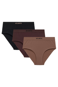 Atlantic 3CLP-009B 3-pack figi wysokie, bawełniane ecru/beżowy/ciemnobeżowy