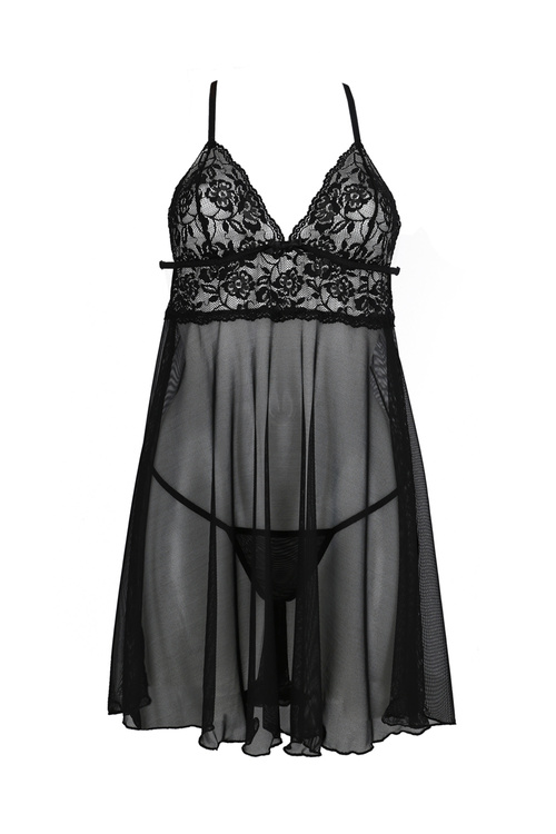 Nocna komplet koszulka + stringi Avanua Leslie chemise black