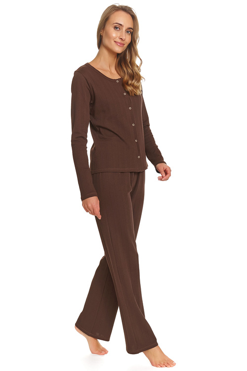 Doctor Nap PM.7443 piżama damska z zatrzaskami choco